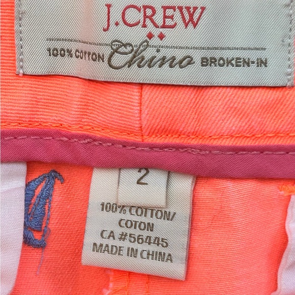 J.Crew Embroidered Sailboat Chino Zip Up Jean Short Size 2 - Picture 3 of 4